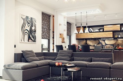 combined kitchen and living room
